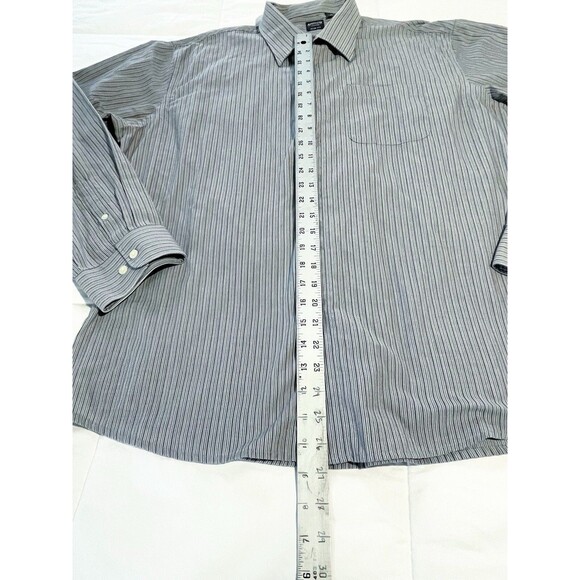 Arrow Men’s Size XL Slim Fit Striped Dress Shirt Button Up Long Sleeve Gray - Picture 2 of 3